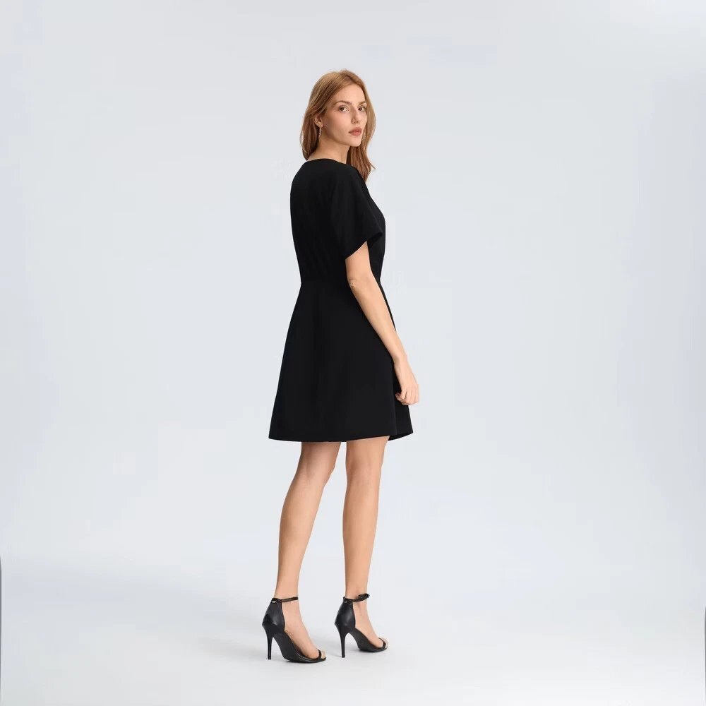 Square-Neck Linen Shift Dress
